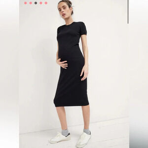 🖤‎ HATCH “The Eliza” Ribbed Knit Maternity Midi Dress 🖤
